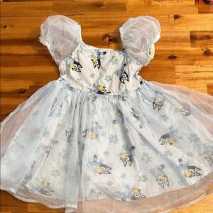 Bluey Themed Kids Dress with Puffy Sleeves